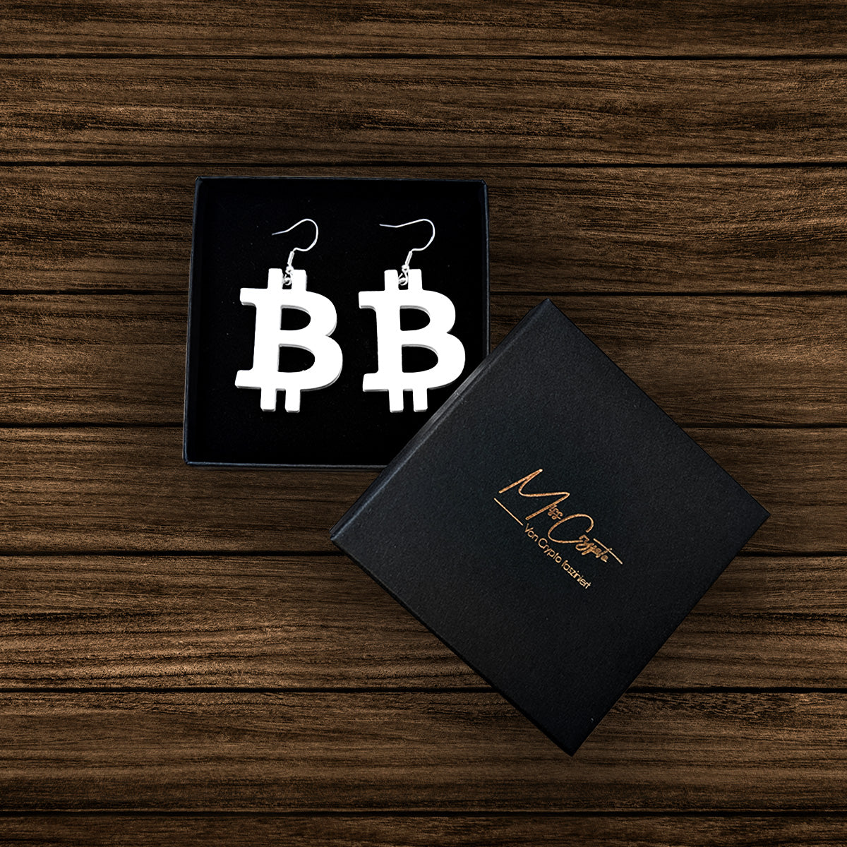 Bitcoin Ohrringe – Krypto-Design mit 925 Silber Haken
