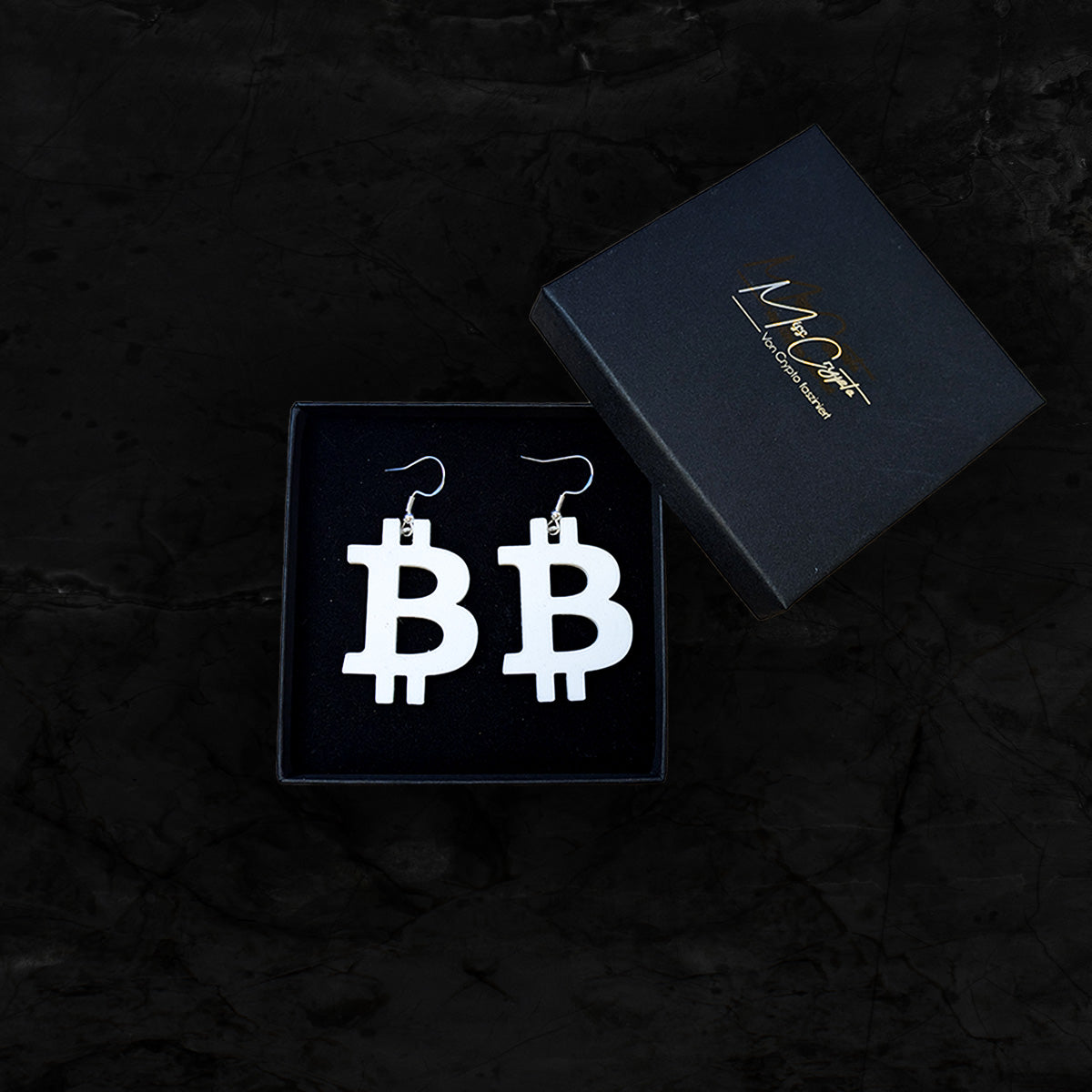 Bitcoin Ohrringe – Krypto-Design mit 925 Silber Haken